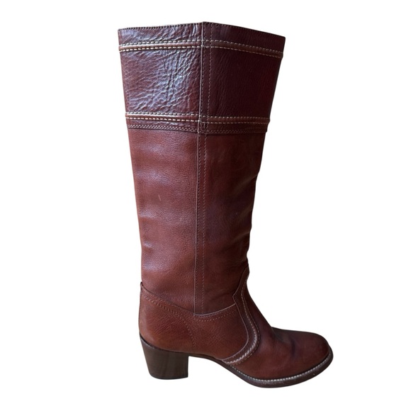 FRYE AND CO. Jane Stiched Tall Brown Boot - Picture 5 of 16